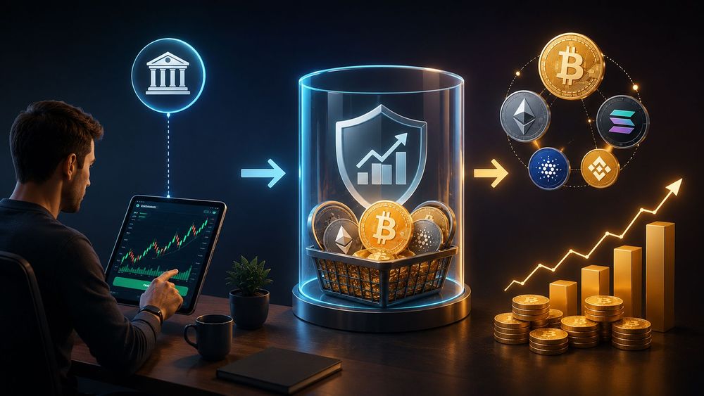Investing in a basket of cryptocurrencies through a broker terminal — a crypto ETF concept