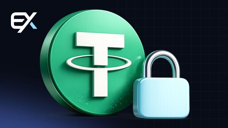 A locked USDT wallet on the Tron network, illustrating how Tether froze $131 million at the US Treasury's request and why the issuer can block any address